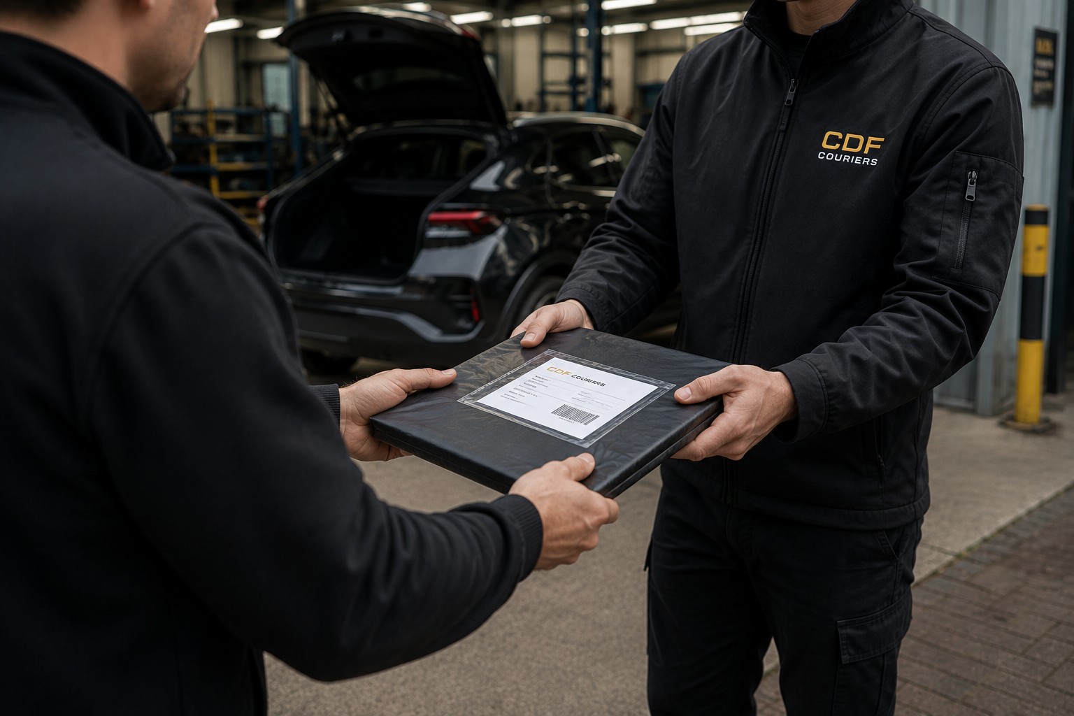 CDF Couriers collecting a time-critical consignment
